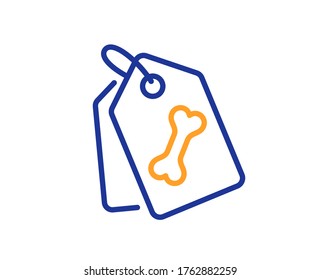 Pet tags line icon. Dog bone sign. Pets food symbol. Colorful thin line outline concept. Linear style pet tags icon. Editable stroke. Vector