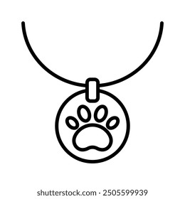 Pet tags line icon editable stroke vector object