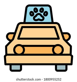 Pet taxi icon. Outline pet taxi vector icon for web design isolated on white background