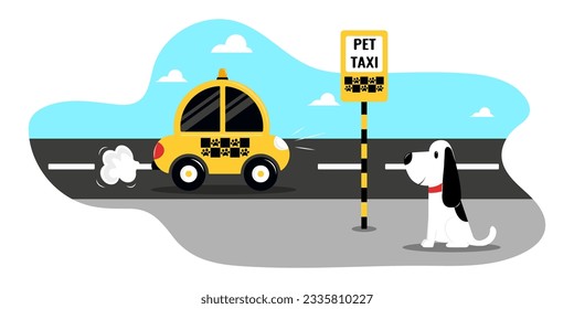 Pet taxi vector illustration Transfer service for animals