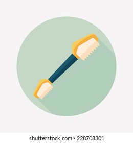 Pet teeth brush flat icon with long shadow,eps10