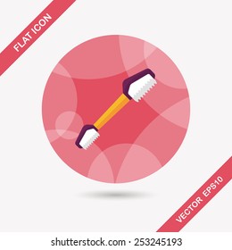 Pet teeth brush flat icon with long shadow,eps10
