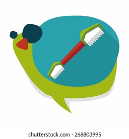 Pet teeth brush flat icon with long shadow,eps10