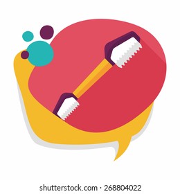 Pet teeth brush flat icon with long shadow,eps10