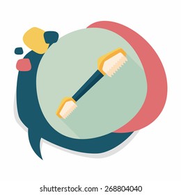 Pet teeth brush flat icon with long shadow,eps10