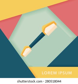 Pet teeth brush flat icon with long shadow,eps10