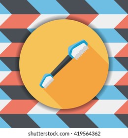 Pet teeth brush flat icon with long shadow,eps10
