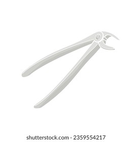 pet teeth extraction forceps color vector illustration