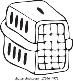Pet toy doodles collection illustration, hand drawing, line art, vector