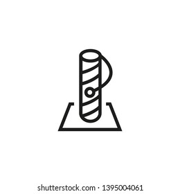 Pet toy line icon. Scratching post, domestic cat, care. Pet concept. Vector illustration can be used for topics like domestic animals, pet shop, veterinary