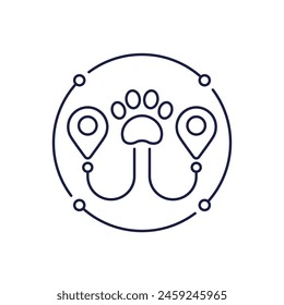 pet tracking icon in line style