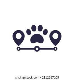 pet tracking icon on white