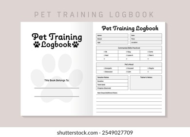 Pet Training Logbook Kdp Interior Template