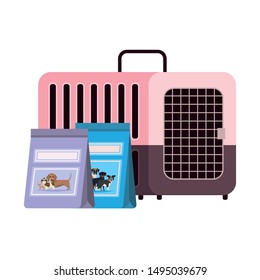 pet transport box and pet food bag