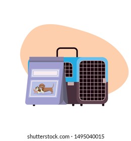 pet transport box and pet food bag