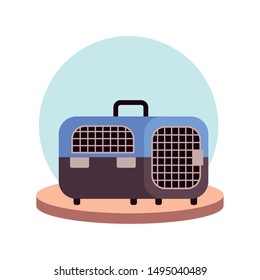 pet transport box on white background
