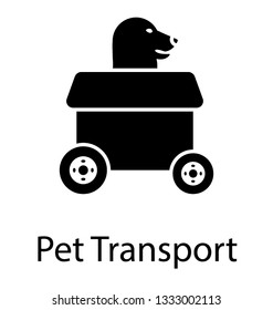 Pet transport, solid vector icon.