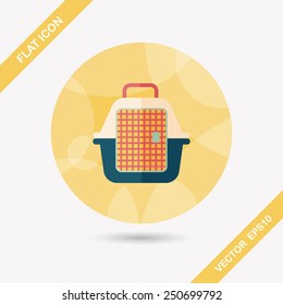 Pet travel cage flat icon with long shadow,eps10