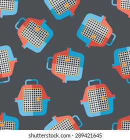 Pet travel cage flat icon,eps10 seamless pattern background