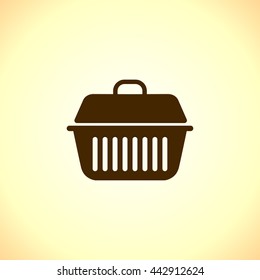 Pet travel cage icon