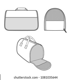 Pet Travel Carrier vector illustration flat sketches