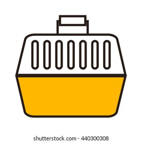 Pet travel plastic carrier isolated on white