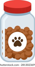 Pet Treat Jar Flat Vector