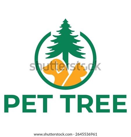 pet tree flat minimalist logo design
