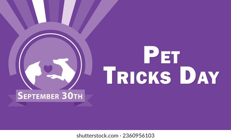 Pet Tricks Day vector banner design. Happy Pet Tricks Day modern minimal graphic poster illustration.