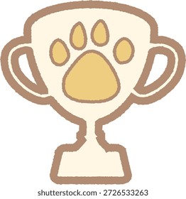 Trofeo del animal doméstico - color, aislado en el fondo blanco