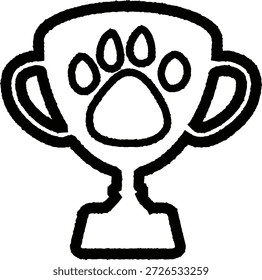 Trofeo del animal doméstico, aislado en el fondo blanco
