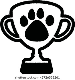Troféu Pet -mono, isolado no fundo branco