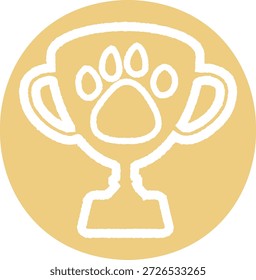 Trofeo del animal doméstico - amarillo, aislado en el fondo blanco