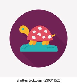Pet turtle flat icon with long shadow,eps10