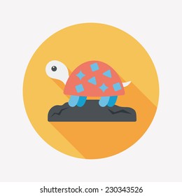 Pet turtle flat icon with long shadow,eps10