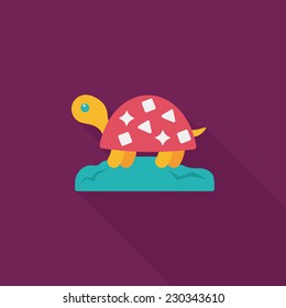 Pet turtle flat icon with long shadow,eps10