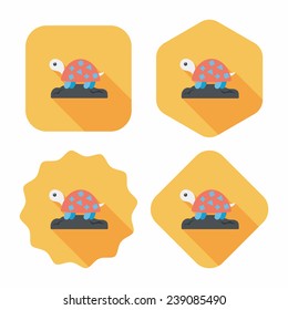 Pet turtle flat icon with long shadow, eps10