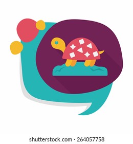 Pet turtle flat icon with long shadow,eps10
