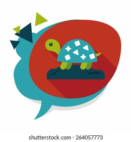 Pet turtle flat icon with long shadow,eps10