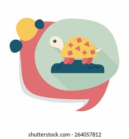 Pet turtle flat icon with long shadow,eps10