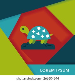 Pet turtle flat icon with long shadow,eps10