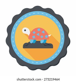 Pet turtle flat icon with long shadow,eps10
