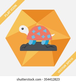 Pet turtle flat icon with long shadow,eps10