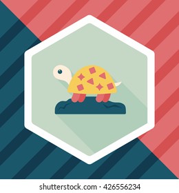 Pet turtle flat icon with long shadow,eps10