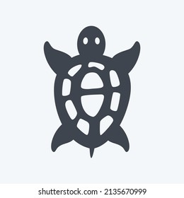 Pet Turtle Icon in trendy glyph style isolated on soft blue background