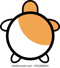 Pet turtle, illustration, vector on white background.