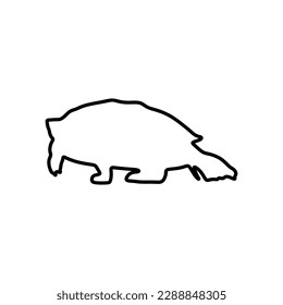 Pet Turtles outline drawing icon, silhouette. Sign Symbol vector illustration template in trendy flat style. Editable graphic resources for many purposes.