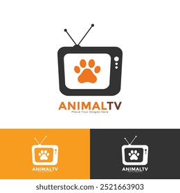 pet tv logo vector design. Suitable for information and animal pet