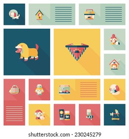 Pet ui flat design background set, eps10