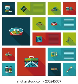 Pet ui flat design background set, eps10